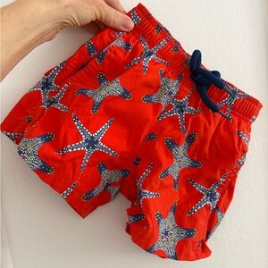vilebrequin boys kids starfish red swim trunks 2 years